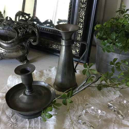 フランス アンティーク エタンの花瓶 一輪挿し ピューター | Le petit