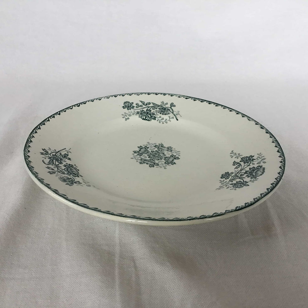 サムネイル： (残0/在庫5)(平皿) フランス サンタマンディノワーズ Richelieu アンティークプレート テールドフェール 23.3 cm