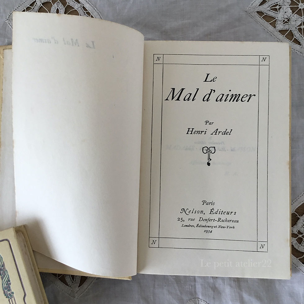 サムネイル： フランス アンティーク本 古書  Le Mal d'aimer Henri Ardel 16 cm