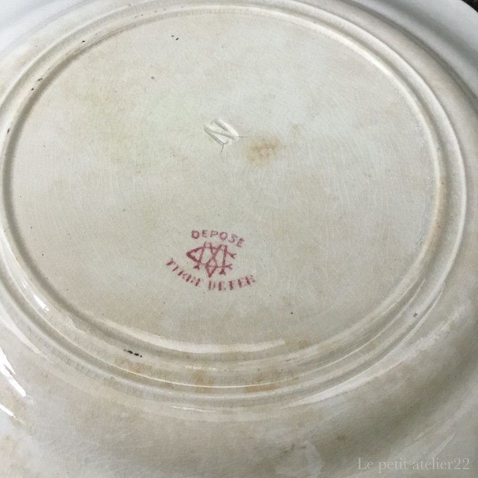 No6)フランス クレイユ エ モントロー アンティーク グリザイユ