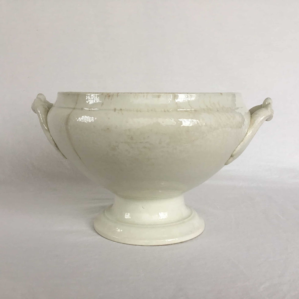 サムネイル： (特大) フランス リュネヴィル オパック アンティーク スーピエール テールドフェール 31.5 cm