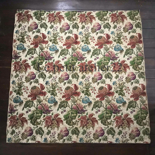 正方形)フランス アンティーク ファブリック テキスタイル 生地