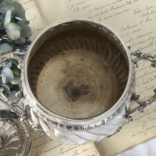 フランス アンティーク シルバープレート シュガーポット 18 cm | Le