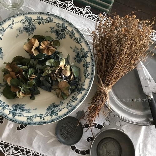 フランス アンティーク ピューター エタン リムプレート 皿 24 cm | Le