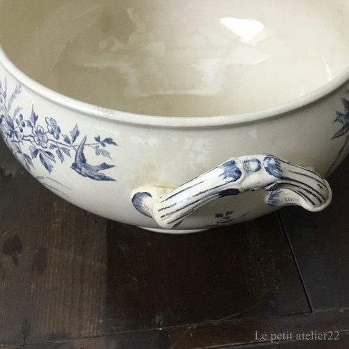 特大)フランス クレイユエモントロー LINOTTE アンティーク スー