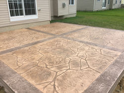 Flagstone stamped concrete patio