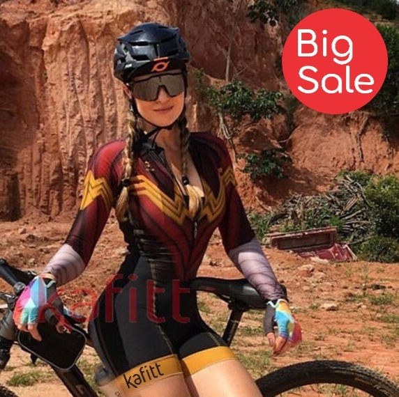 Kafitt traje de Ciclismo de manga larga para mujer, traje de carreras
