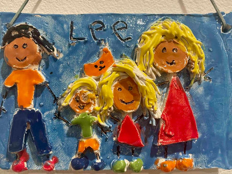 Second Grade Clay Family Plaque
