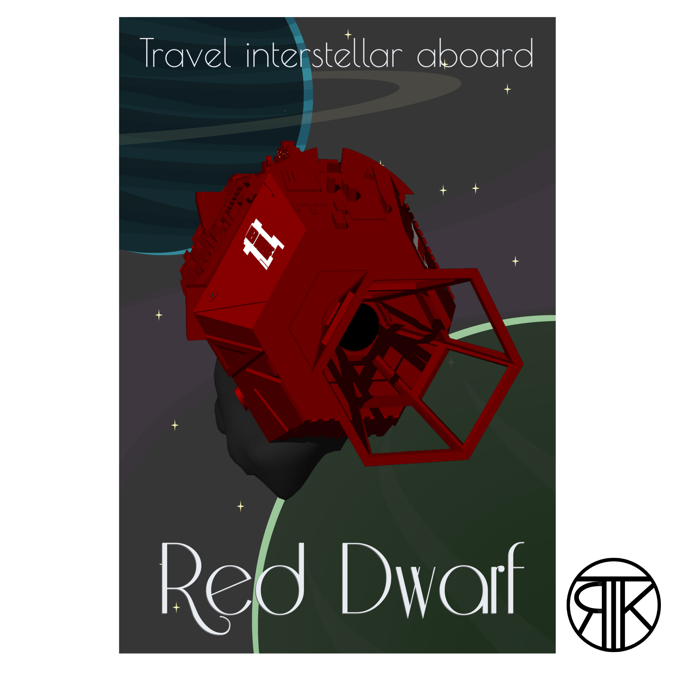 Red Dwarf, Art Deco Style Travel Poster
