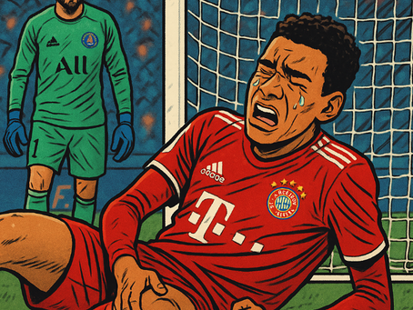 Jamal Musiala. Ein tragischer Zweikampf.