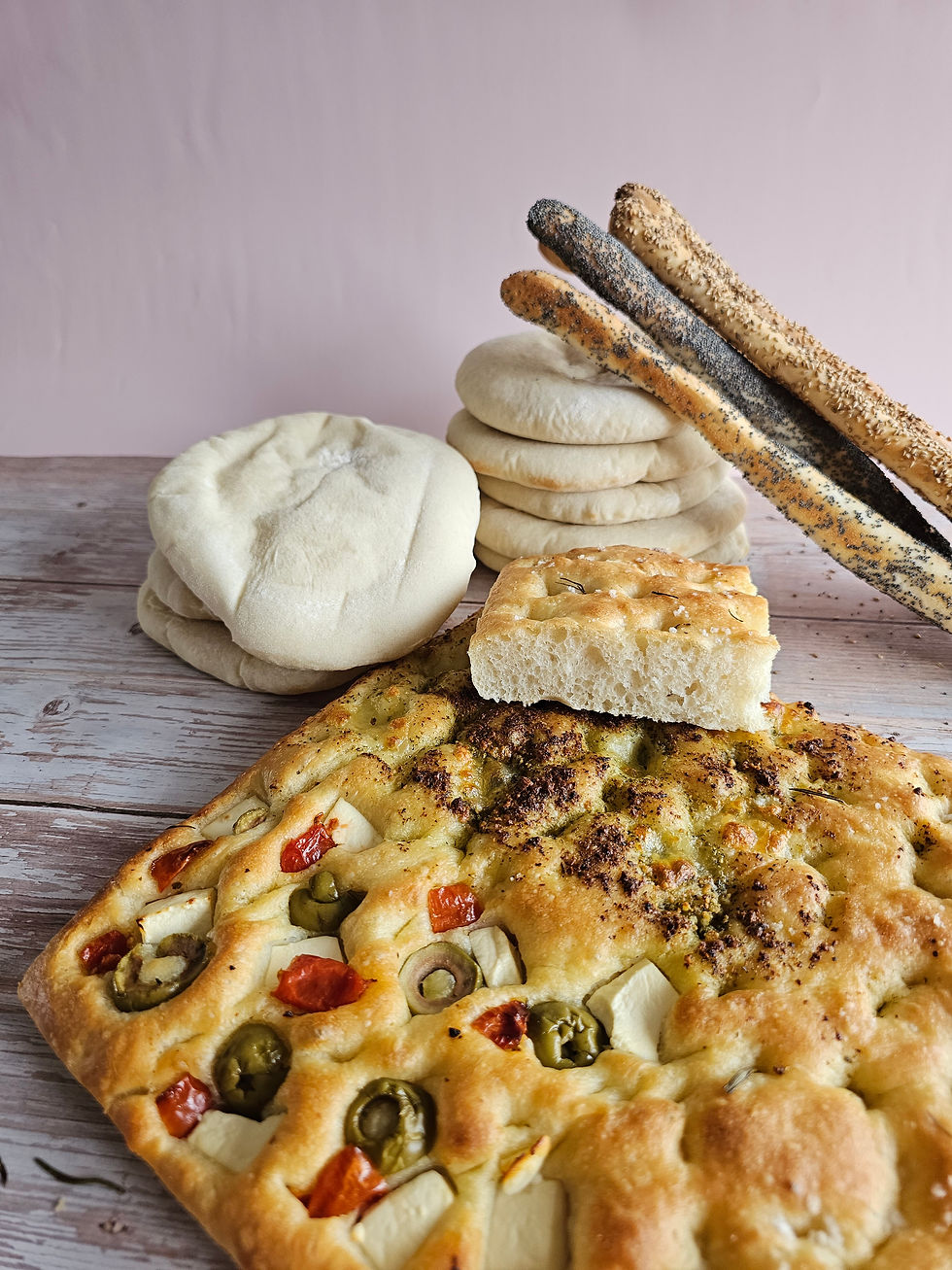 Focaccia/pitabroodjes/grissini 25/09