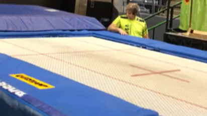 Euro Trampoline with end decks, pads and wedgepads