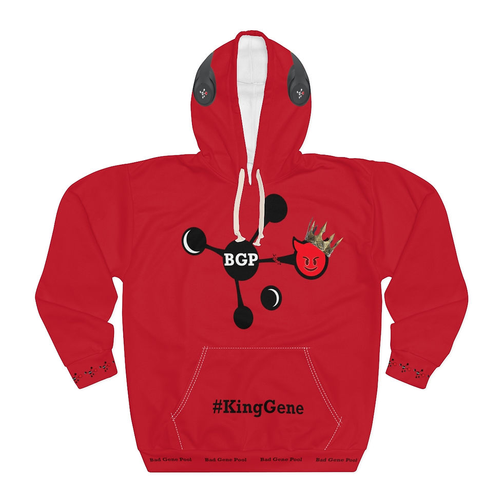 King Gene - Hoodie - Black Logo - Dark red