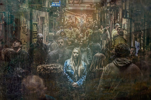 Neurodivergent woman feeling lost in a crowd