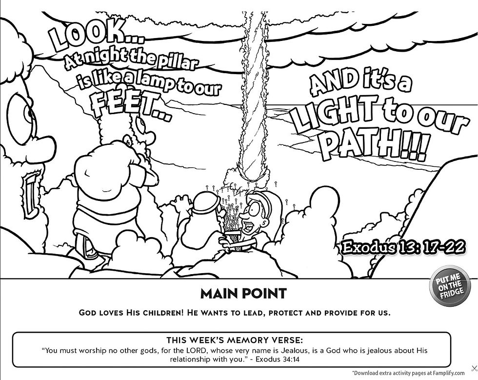 Pillar of Smoke and Fire Coloring Page