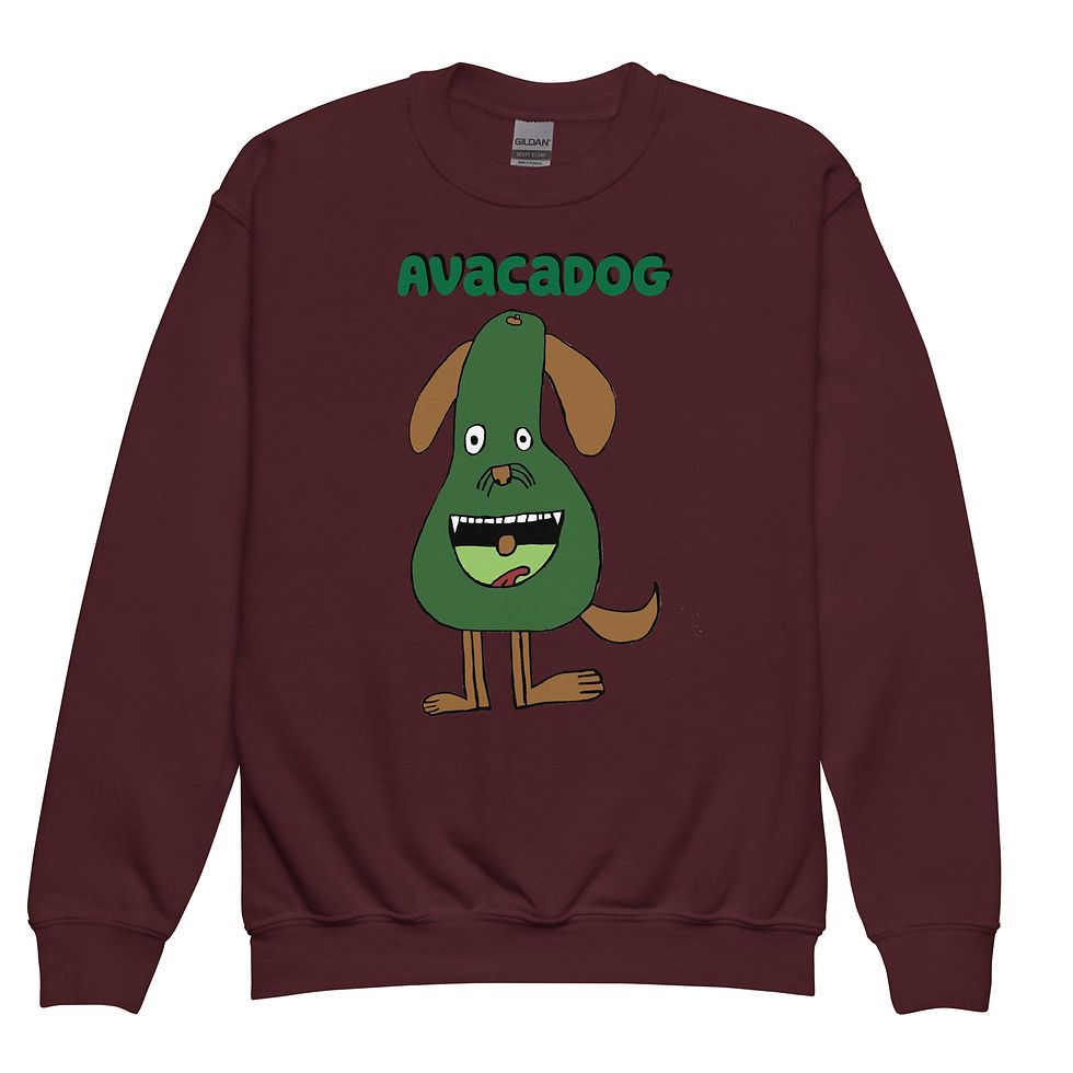 Thumbnail: Youth crewneck sweatshirt-Avacadog