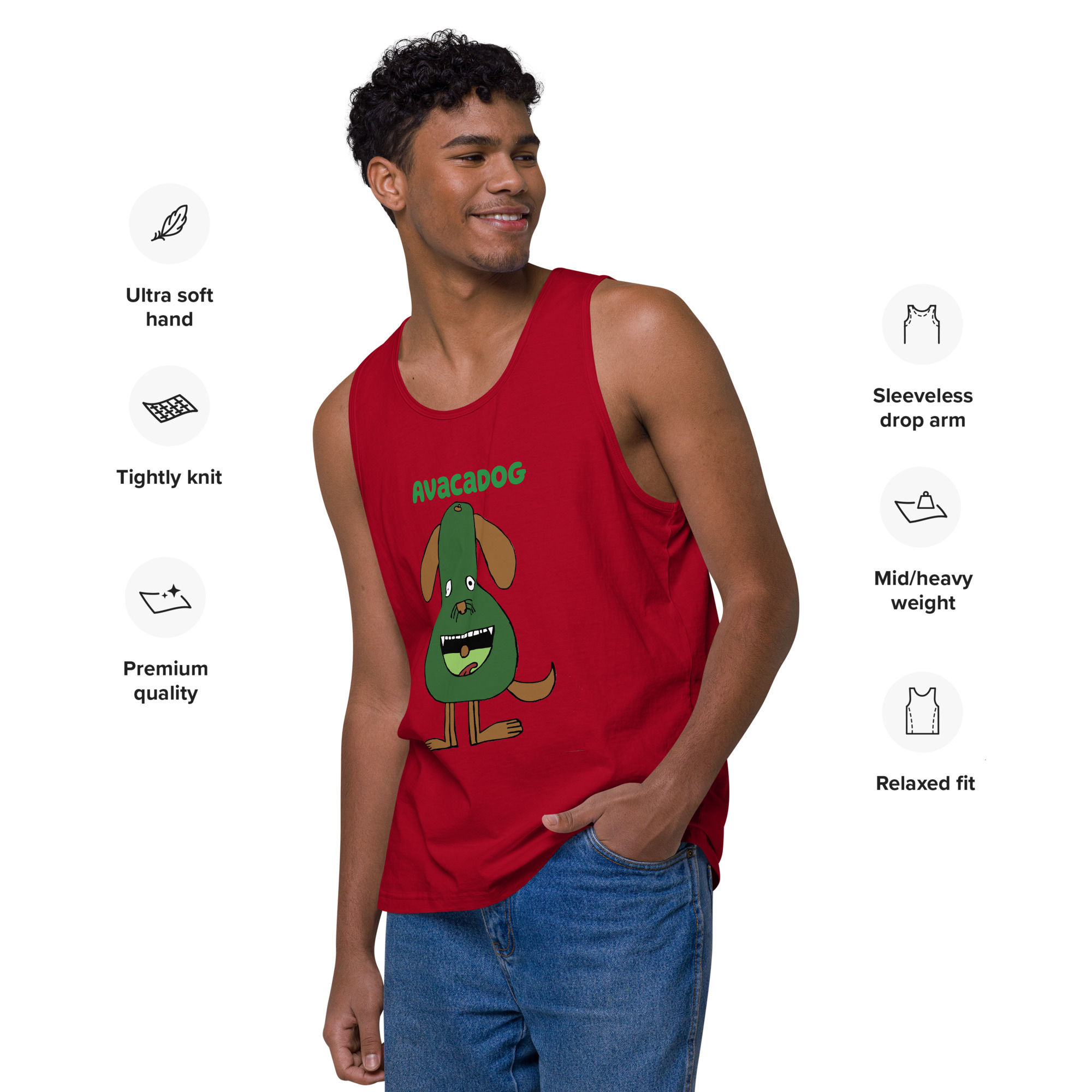 Men’s premium tank top-Avacadog