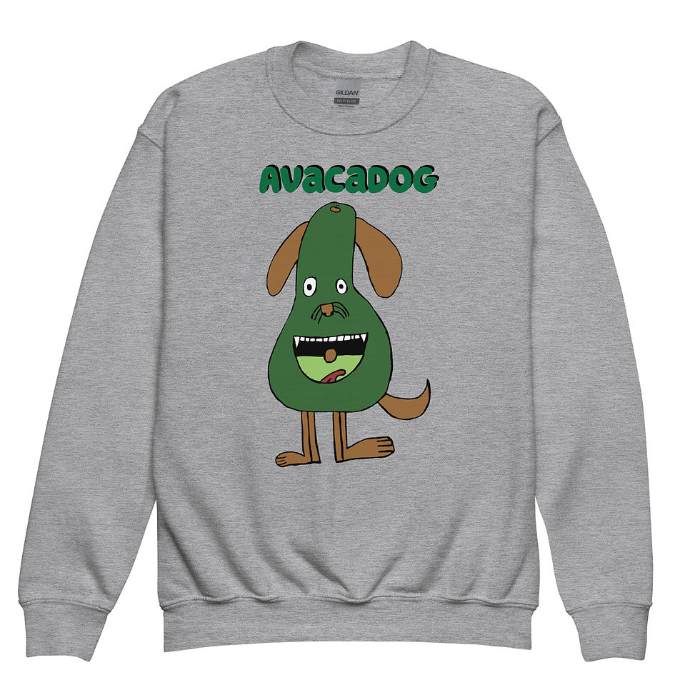 Thumbnail: Youth crewneck sweatshirt-Avacadog