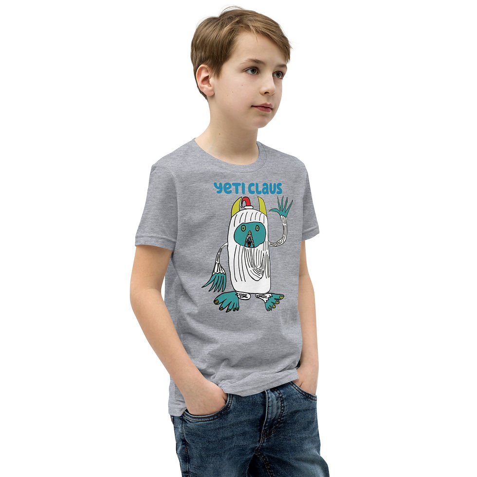 Thumbnail: Youth Short Sleeve T-Shirt-yeti claus