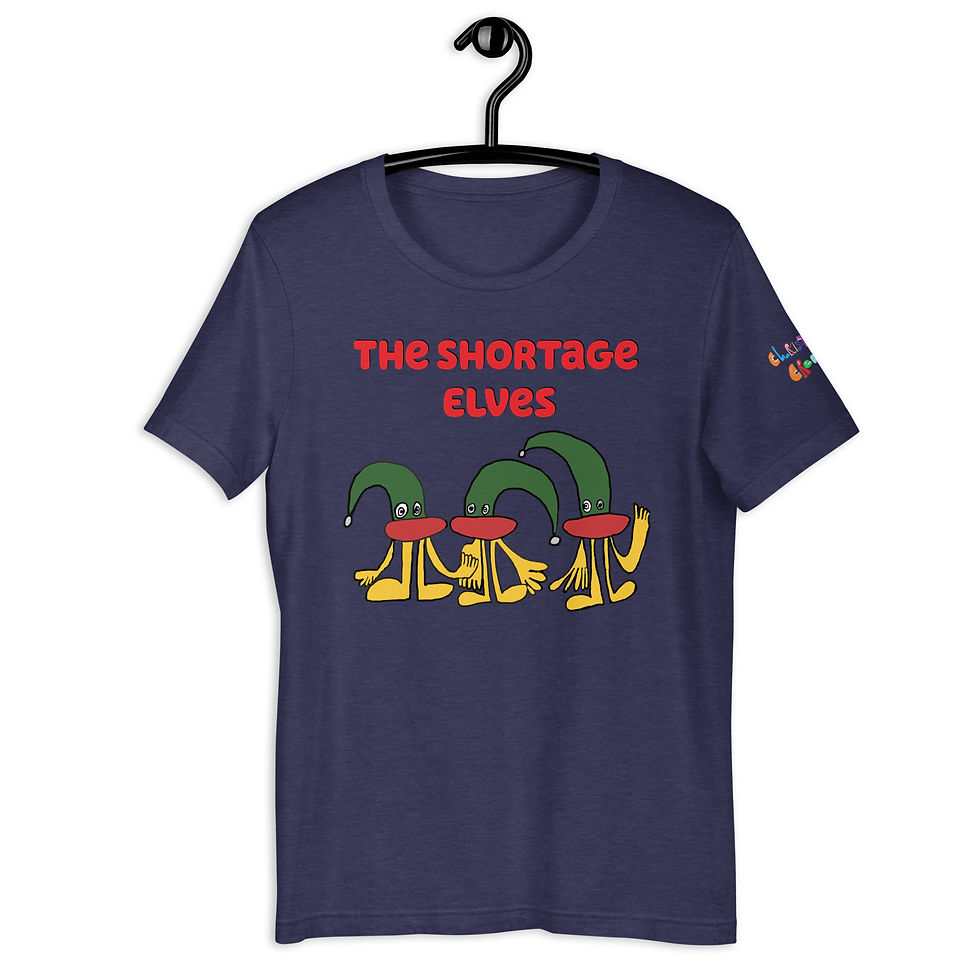 Thumbnail: Unisex t-shirt-THE SHORTAGE ELVES