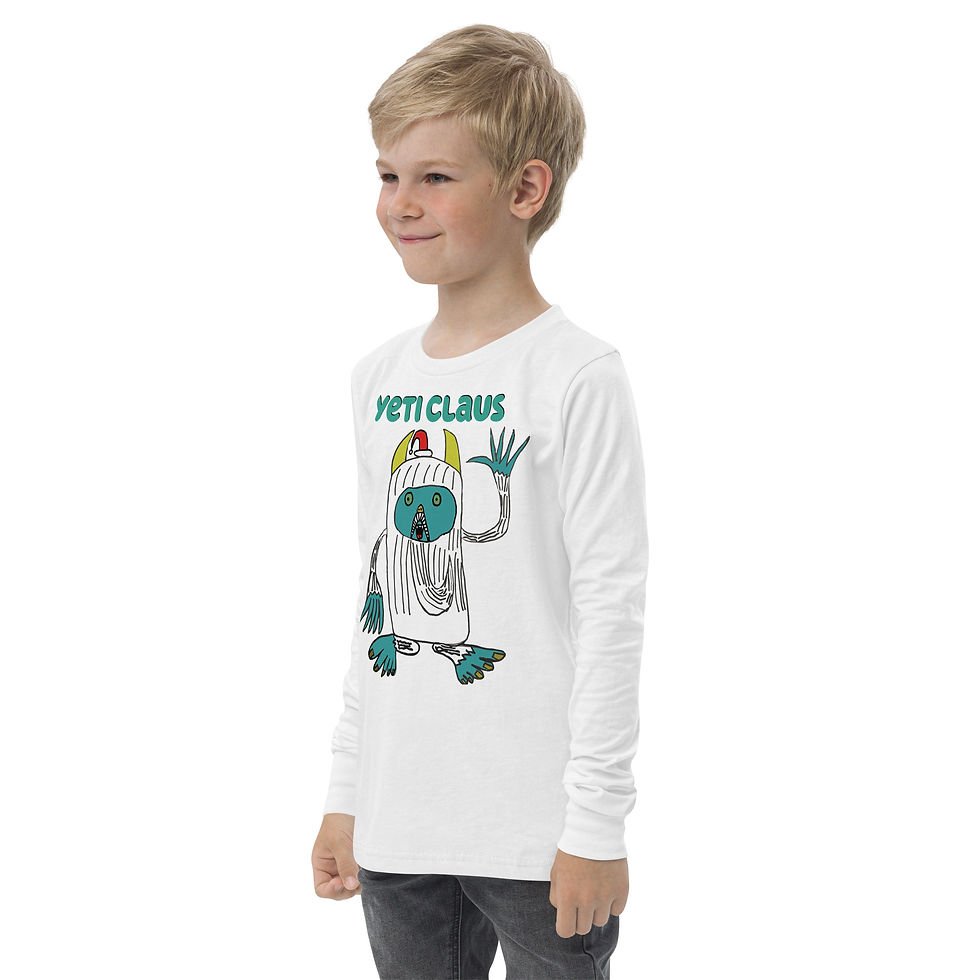 Thumbnail: Youth long sleeve tee-Yeti Claus