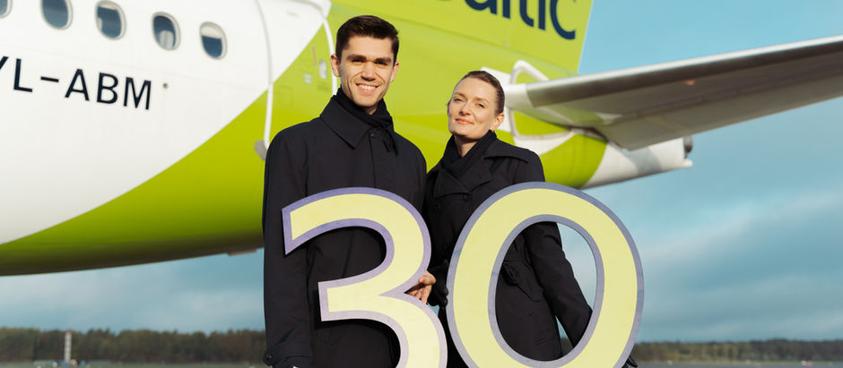 airBaltic atzīmē maršruta Rīga-Helsinki 30 gadus