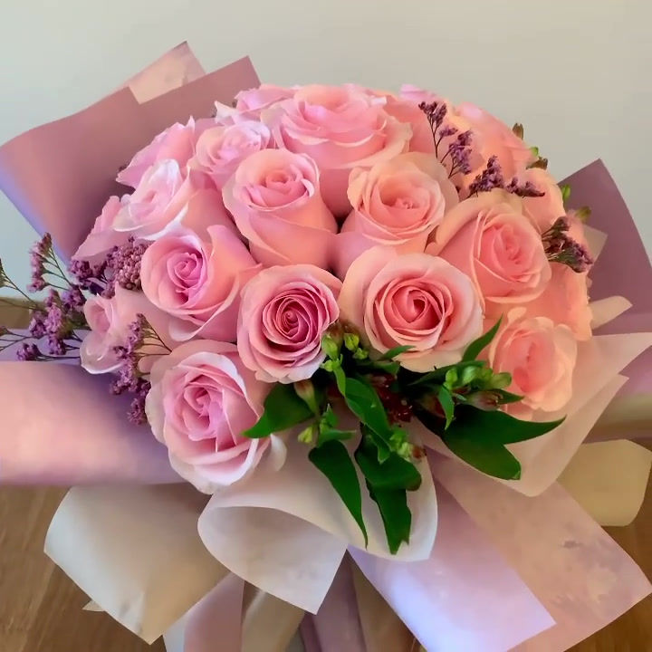 縮圖：F02 - The Pink Roses Bouquet （Fresh Flower)