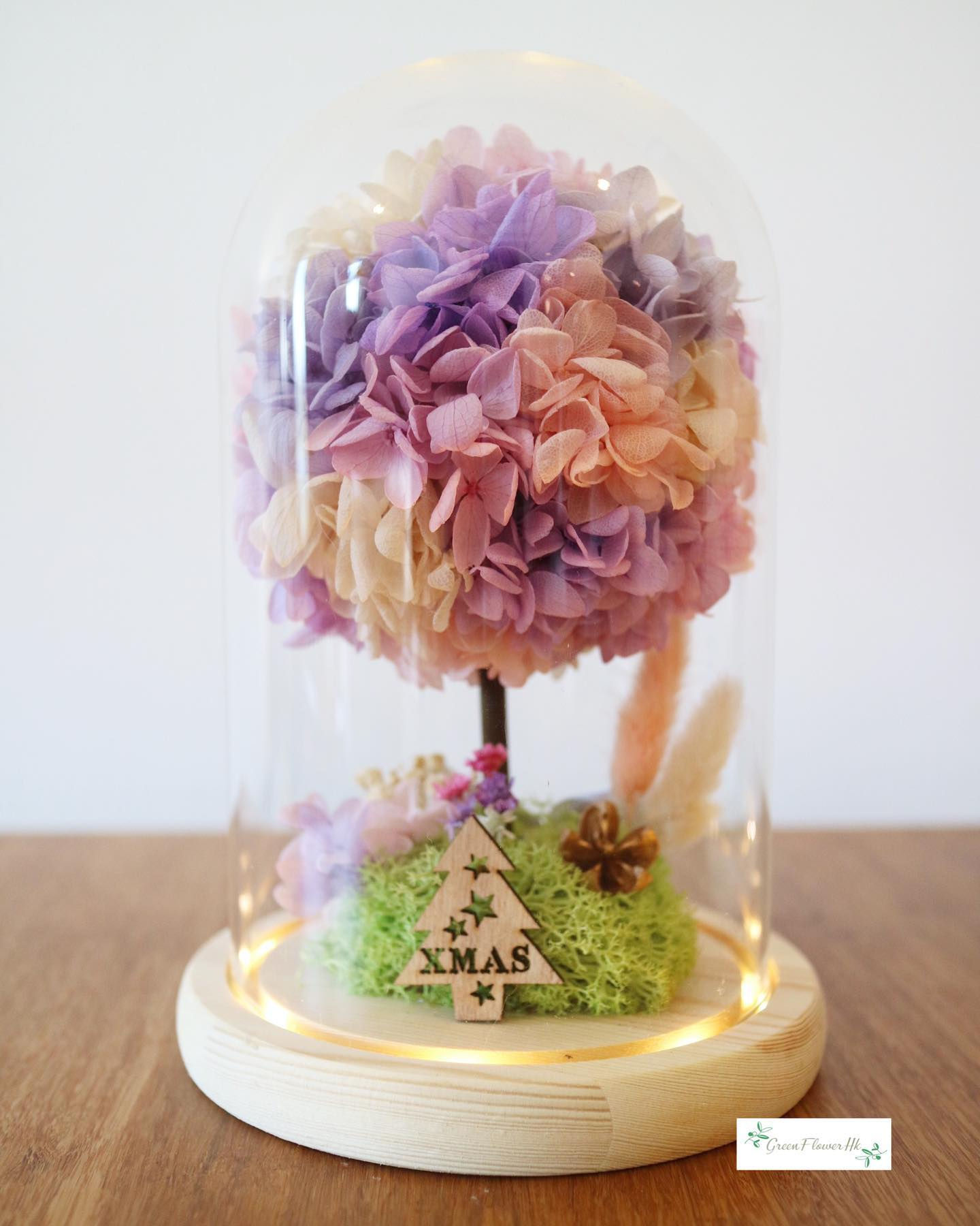X02-Preserved flower Hydrangeas Love Tree 聖誕保鮮花波波繡球樹