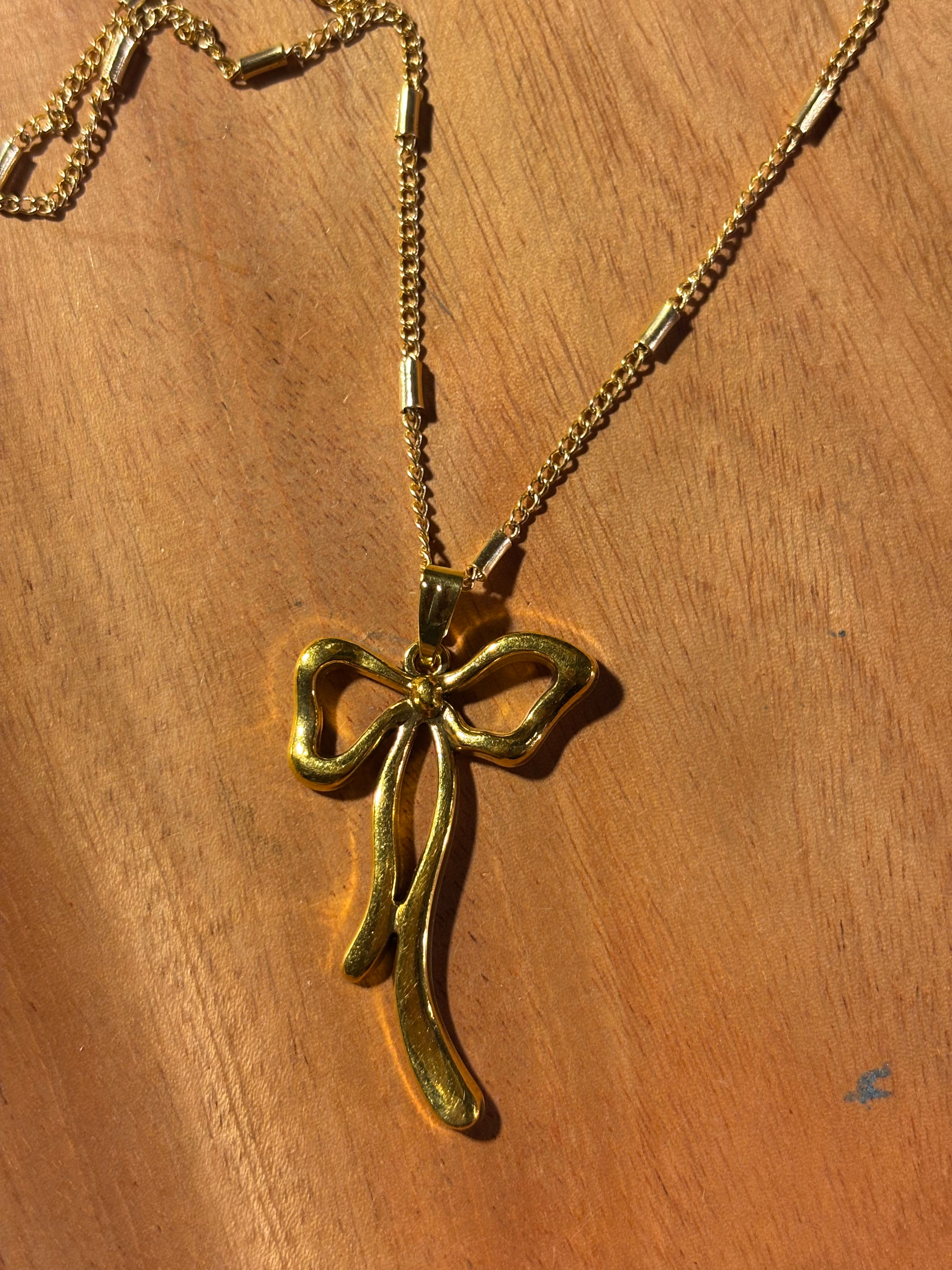 Ribboned Bow Charm Pendant