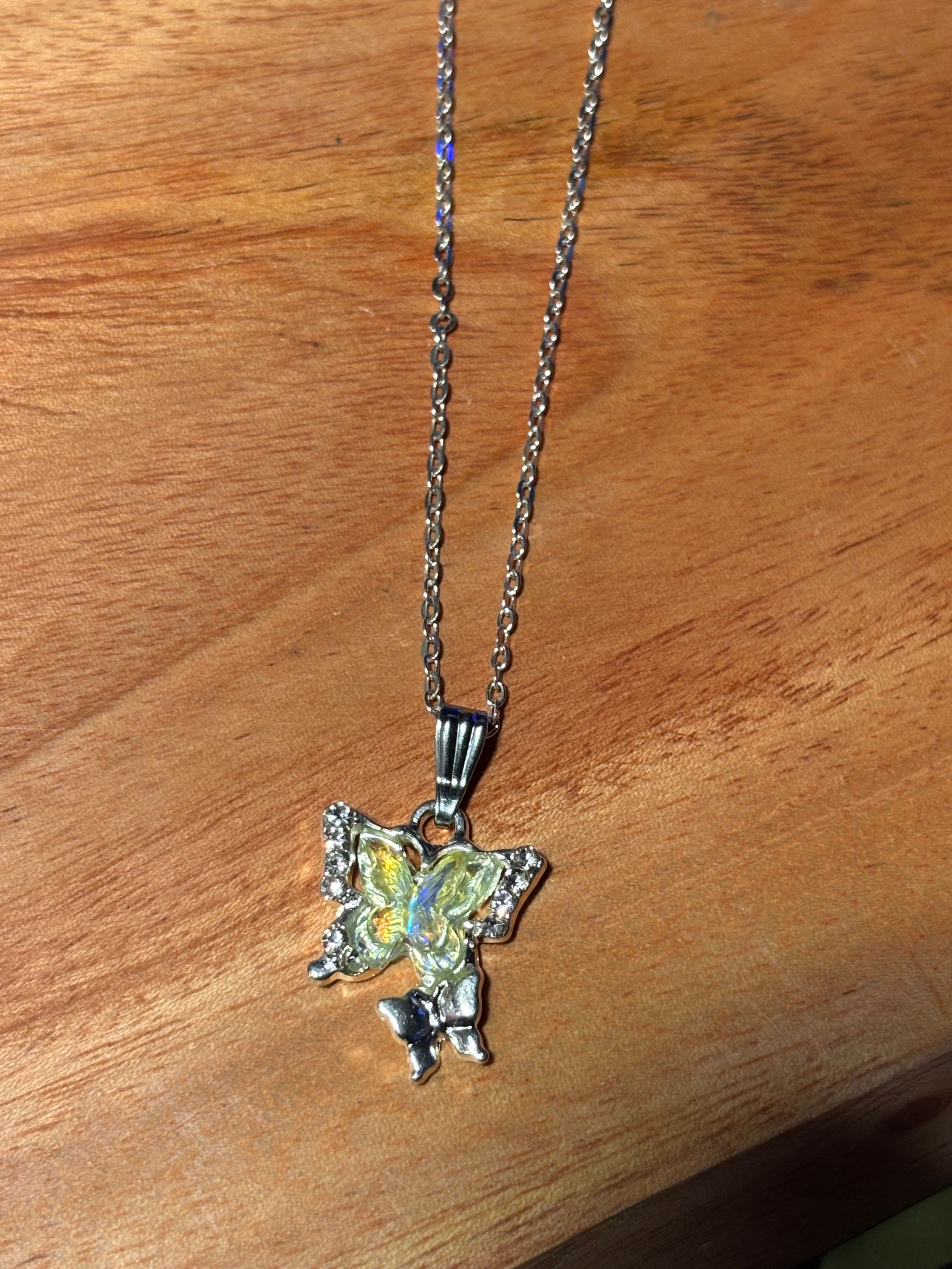 Butterfly rainbow charm pendants