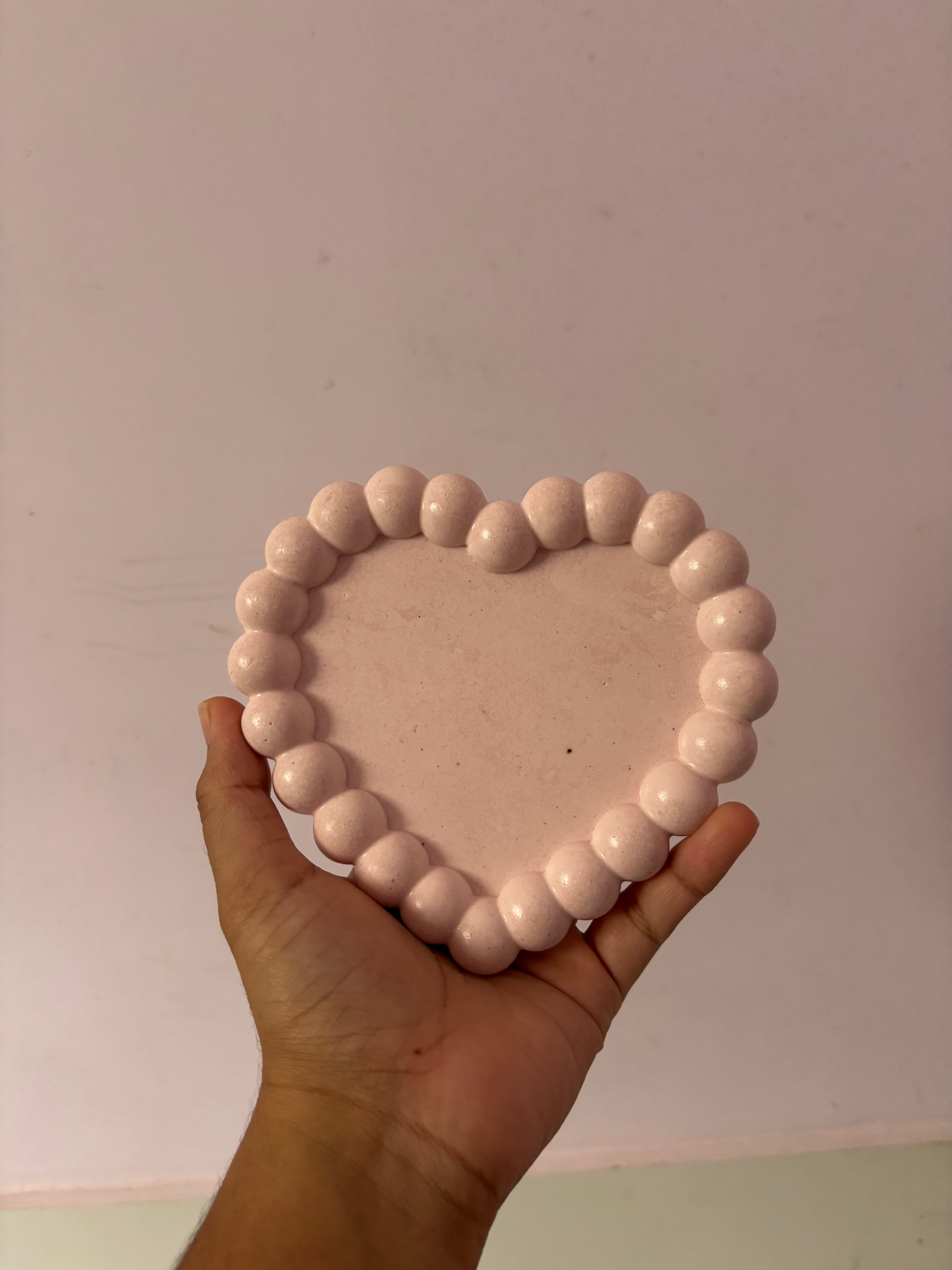 Concrete Aesthetic Heart Bubble Trinket Tray