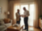 Two men discussing documents for estate liquidation