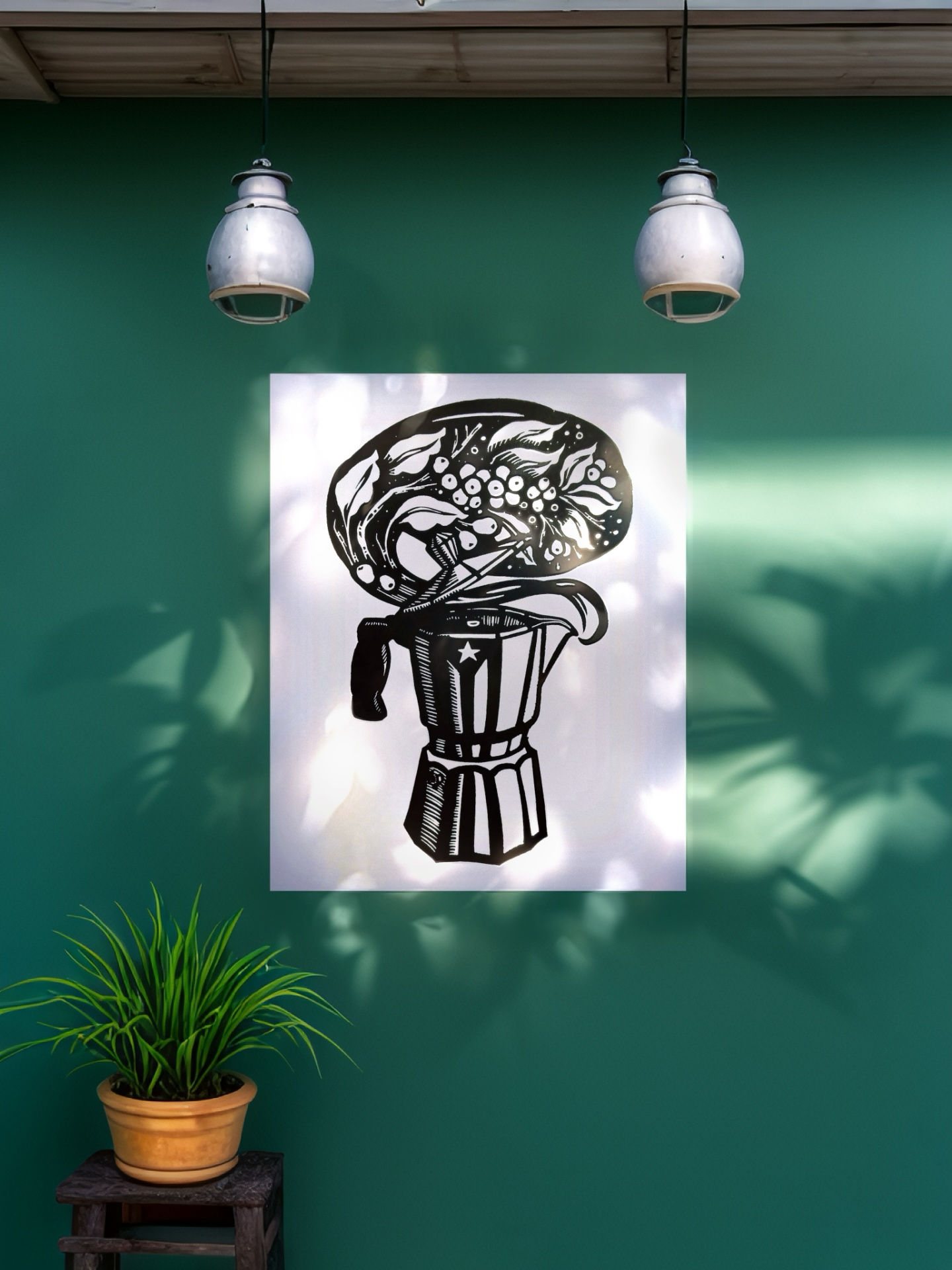 Boricua Flag Wall Art, Black Puerto Rican Flag