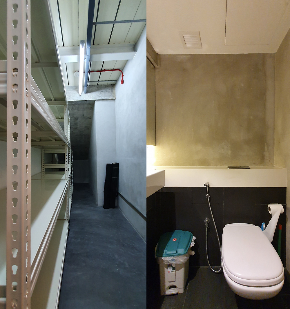 1st Storey Storage and Washroom