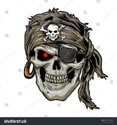 Skuls-95-siyah bandana ile korsan kafatası_ Stok Vektör (Telifsiz) 395353669 _ Shutterstoc