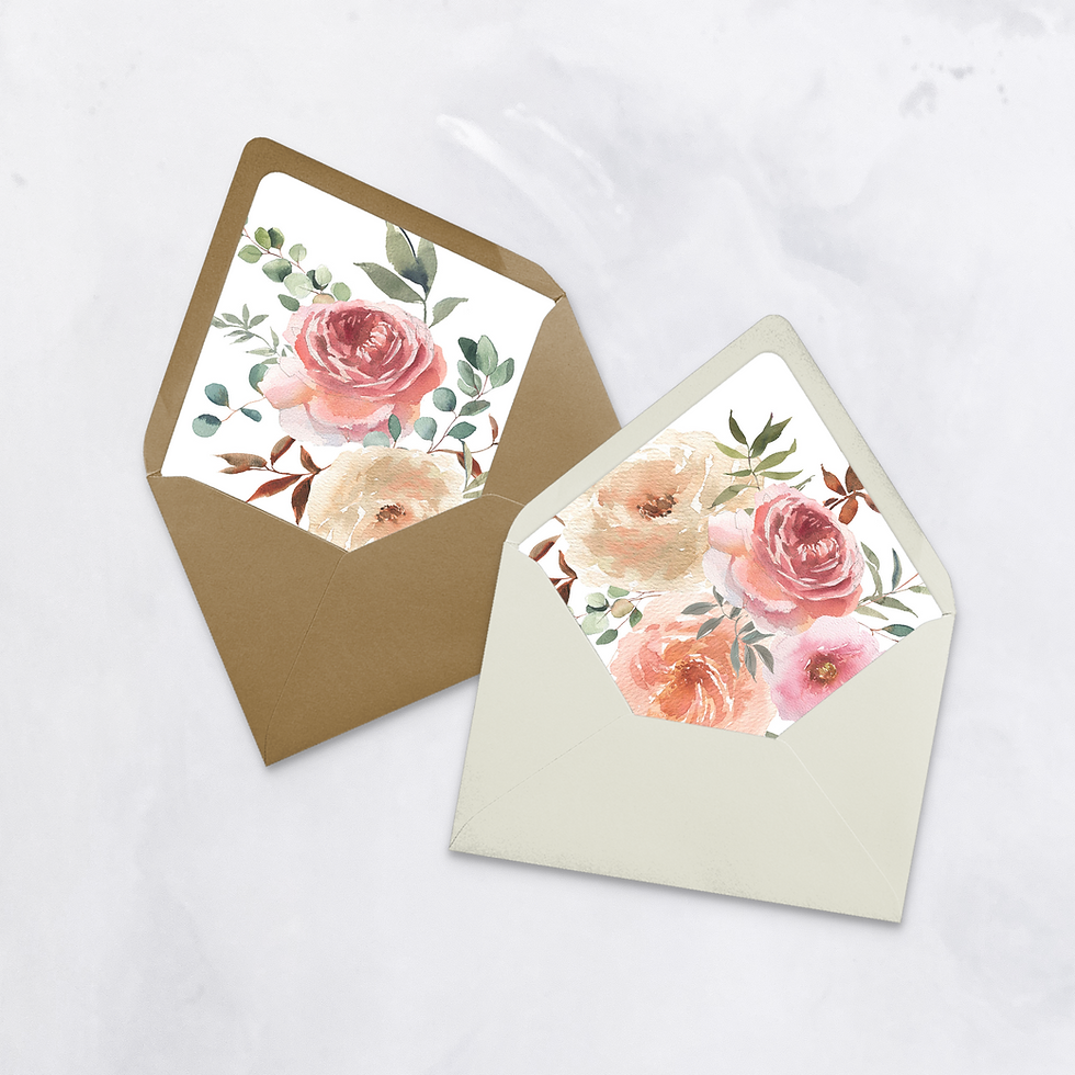 Thumbnail: Blush Roses Envelope Liners