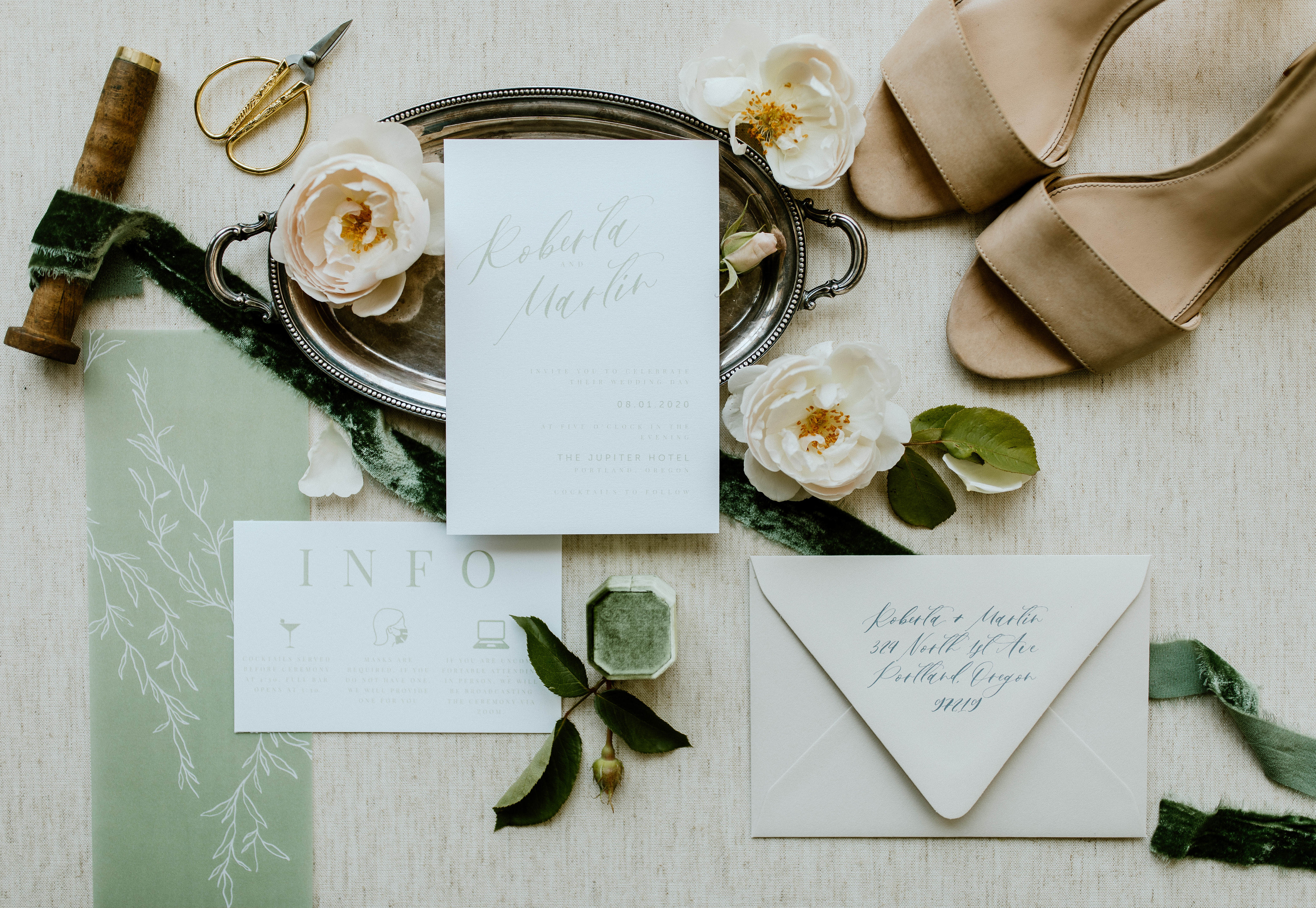 Sage & Honey Semi Custom Invitation Set