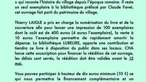 Mai 2026 - Souscription pour la réimpression du livre "Cabrières la Vaudoise"