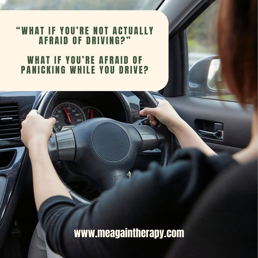 What if you're not actually afraid of driving? What if you're afraid of panicking while you drive?