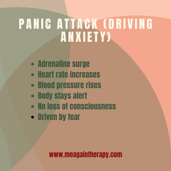 Panic attack symptoms - driving anxiety - Me again therapy