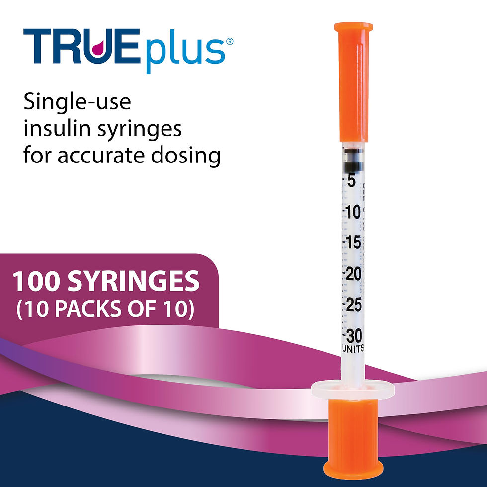 Thumbnail: TRUEplus Single-Use Insulin Syringes, 31G 0.3cc 5/16 Inch Needle 100 Count