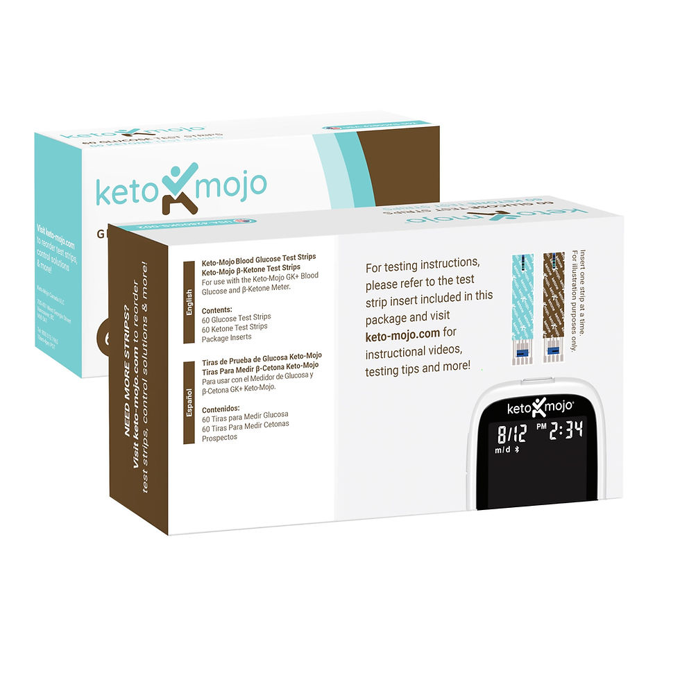 Thumbnail: KETO-MOJO Blood Glucose and Ketone Test Strips Combo 60 Glucose + 60 Ketone
