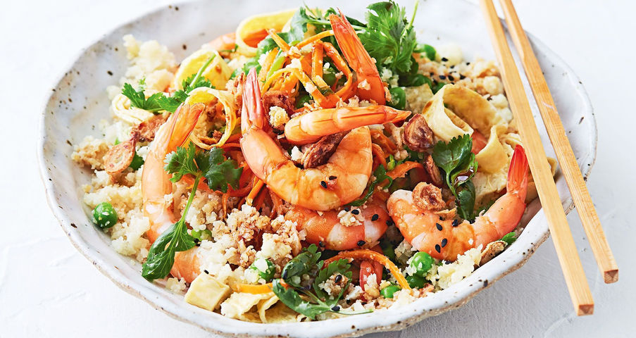 75% fewer carbs than regular fried rice. Savory, satisfying, and ready in 20 minutes with zero blood sugar guilt.
