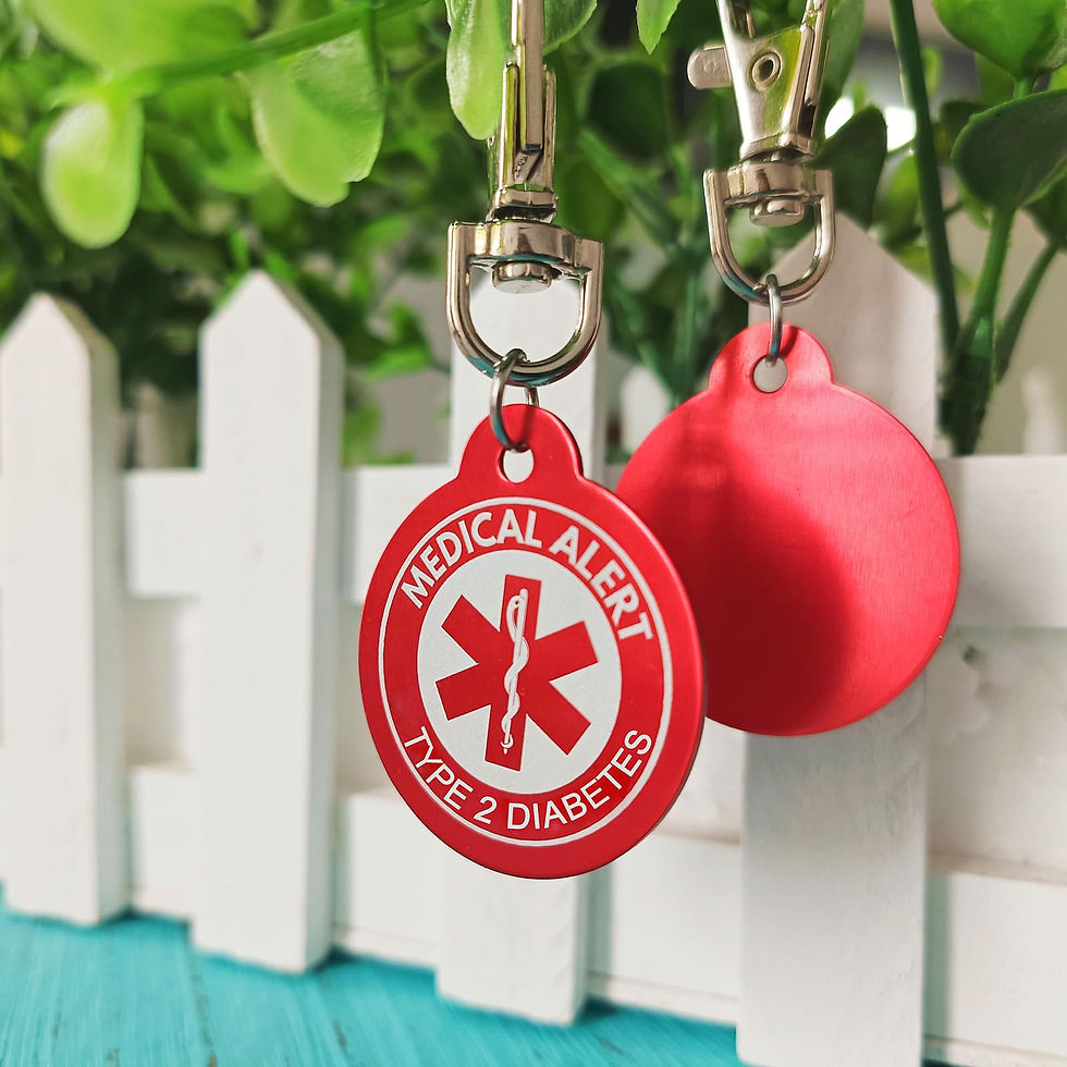 Thumbnail: Medical Alert Keychain Medical ID keychain Type 2 Diabetes