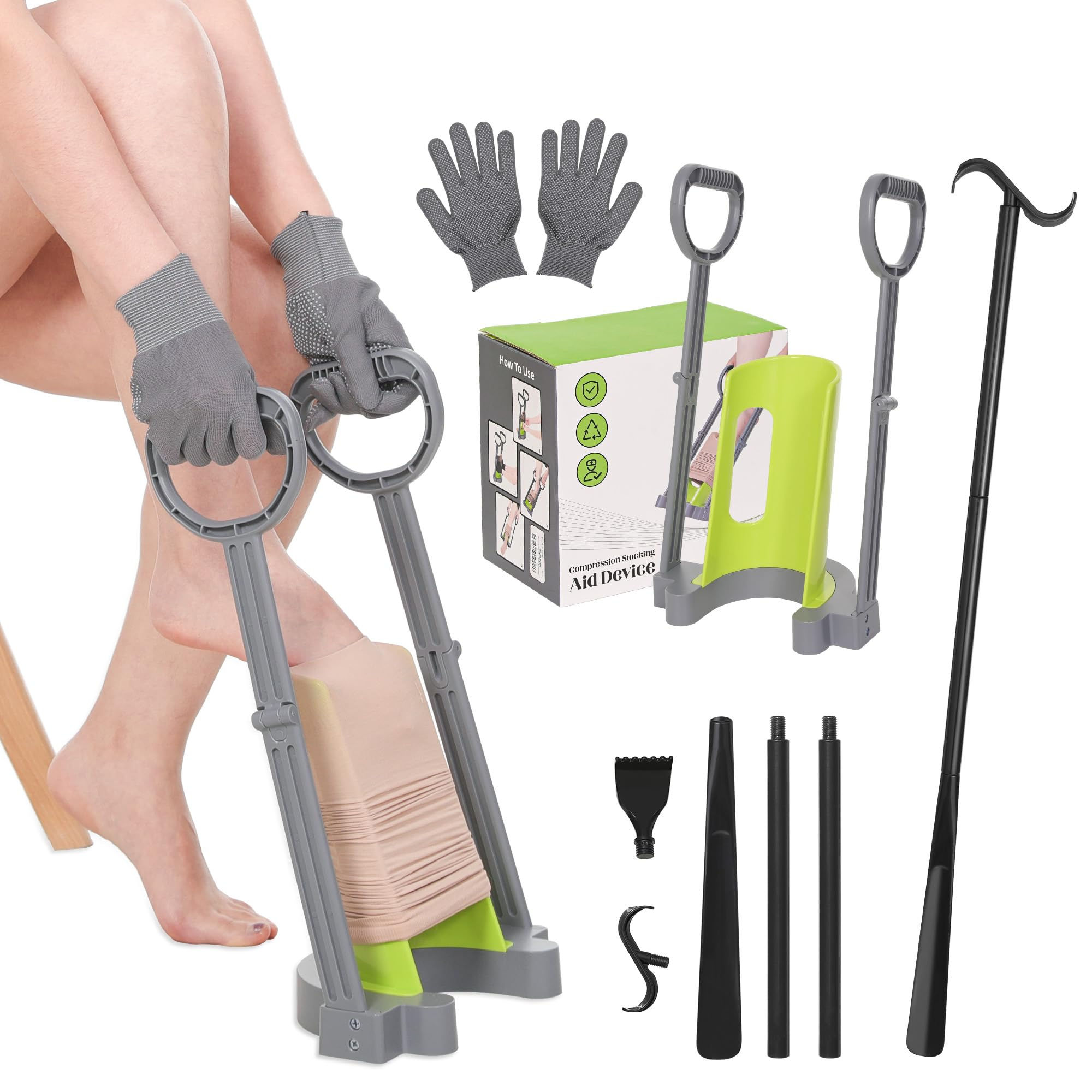 Compression Sock Aid Device Helper Device for Putting on Hosiery