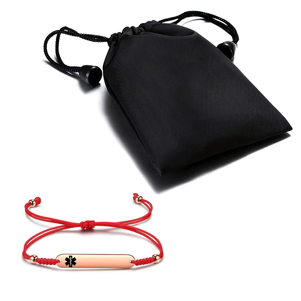 Thumbnail: Medical Alert ID Bracelets Engraved Red Type 1 Diabetes