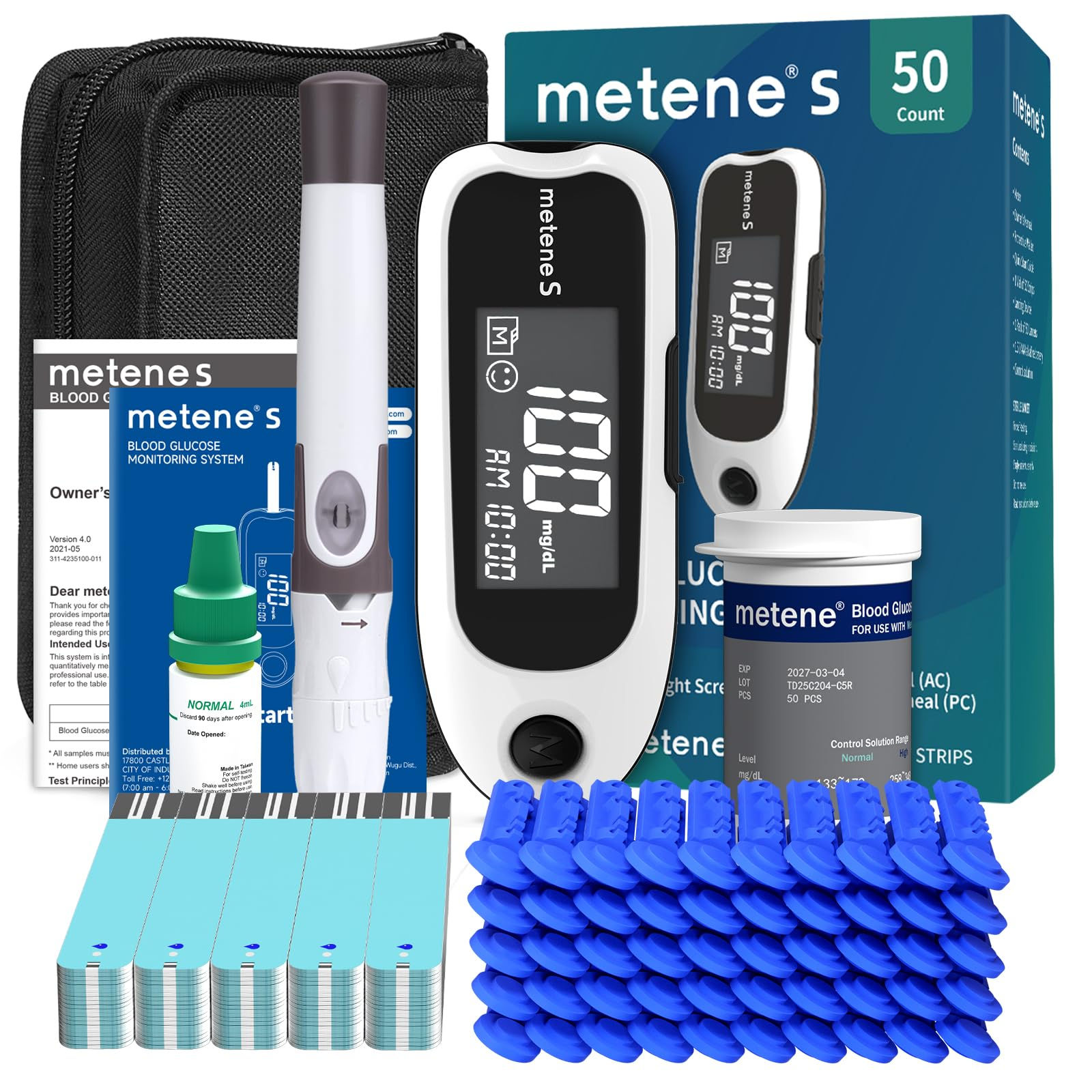 Metene S Blood Glucose Monitor Kit, Blood Sugar Testing Kit