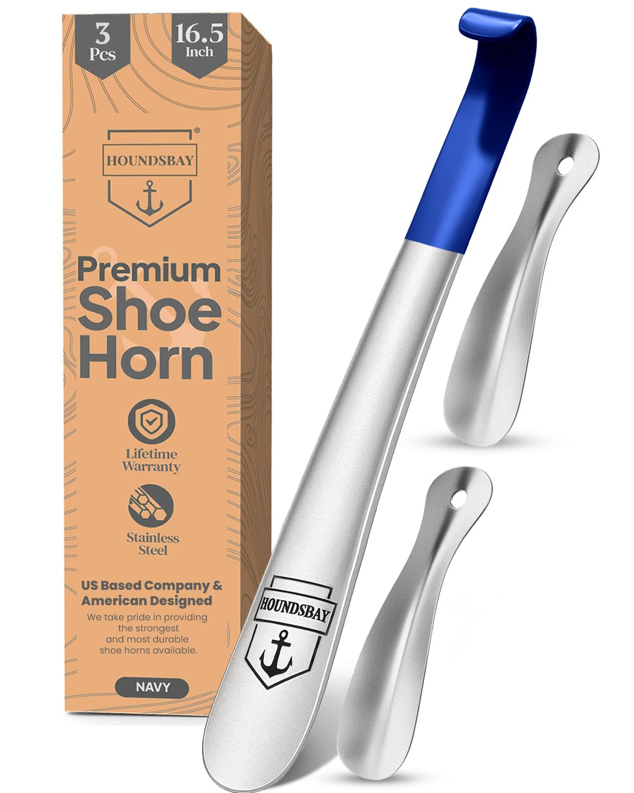 Travel Metal Shoe Horn Long Handle for Seniors, Shoehorn Long-handle