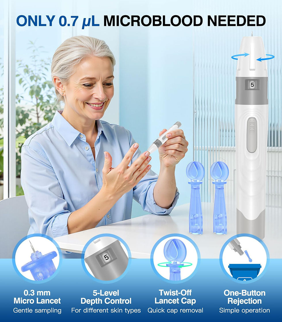 Thumbnail: Medilax Blood Glucose Monitor Kit, 100 Test Strips & 100 Lancets Blood Sugar