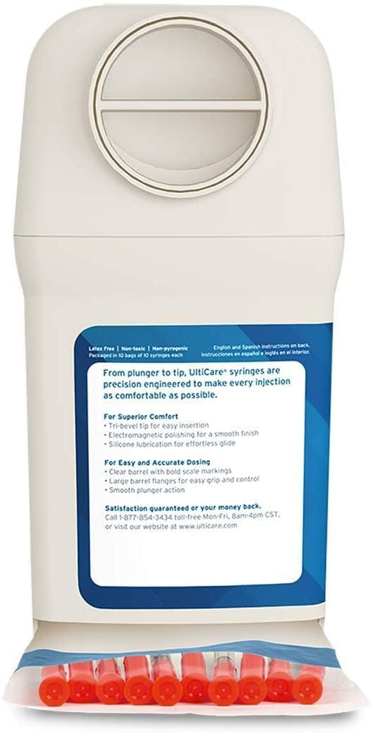 Thumbnail: UltiCare VetRx U-40 UltiGuard Pet Insulin Syringes 1/2cc, 29G x 1/2", 100 ct